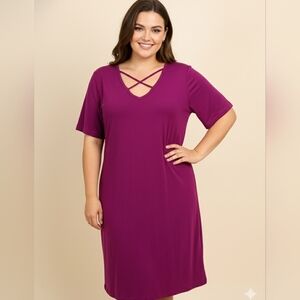 NWT Just Be Plus Size Strappy Tunic in Magenta